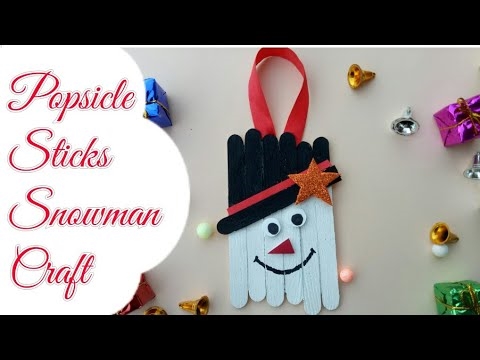 Drăguț DIY Popsicle Stick Snowman Craft - Video