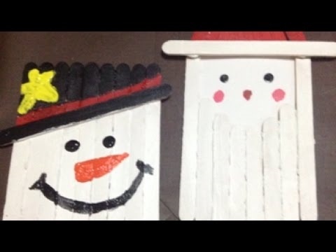 Милий DIY Popsicle Stick Stick Snowman Craft - Відео