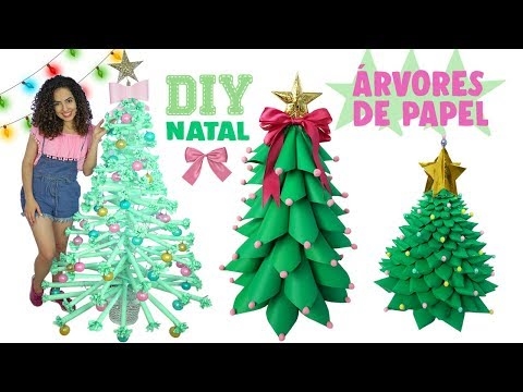 Mini decoração festiva para árvore de Natal com tira de papel - com vídeo