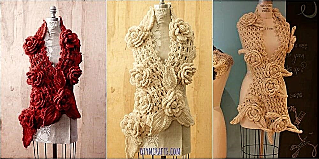 無料のかぎ針編みパターン：バラのゴージャスなアイリッシュレーススカーフ