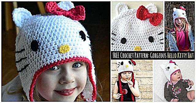 Háčkovaný vzor ZDARMA: Nádherný klobouk Hello Kitty