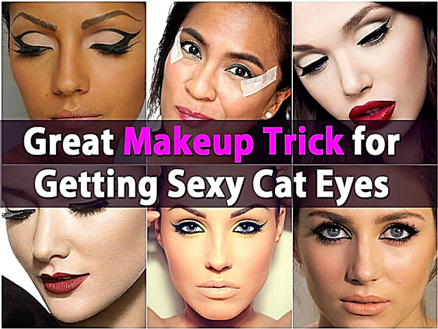 Grande truque de maquiagem para conseguir olhos de gato sensuais usando fita adesiva
