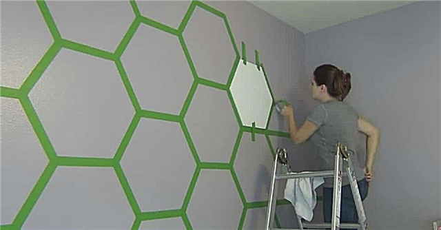 Transforme sus paredes en algo hermoso usando cinta y una plantilla hexagonal