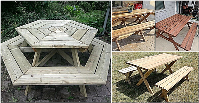 18 Rustika DIY picknickbord för en underhållande sommar {gratis planer}