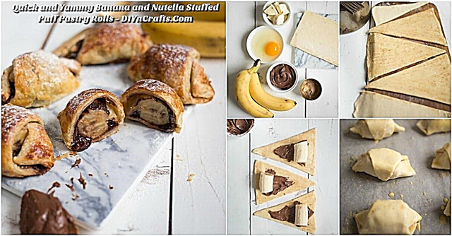 Quick and Yummy Banana and Nutella Stuffed Puff Pastry Rolls