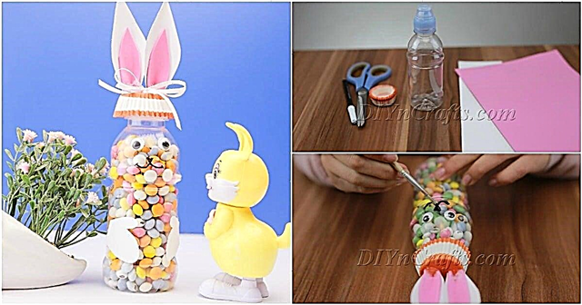 Cómo hacer una bonita botella de caramelo con un conejito de Pascua {Tutorial en vídeo}
