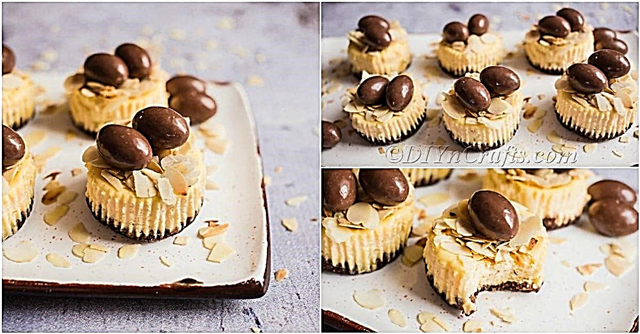 Veľkonočné mini tvarohové koláče s mandľami a čokoládovými bonbónmi