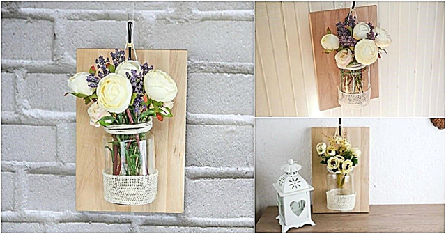 DIY квітковий настінний декор вази зі старої банки