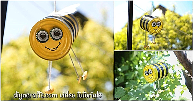 Decoración de jardín artesanal de abeja colgante de bricolaje