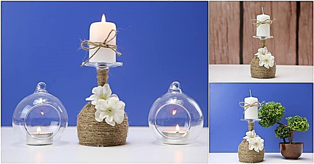Rustikaler Kerzenhalter DIY aus einem Weinglas