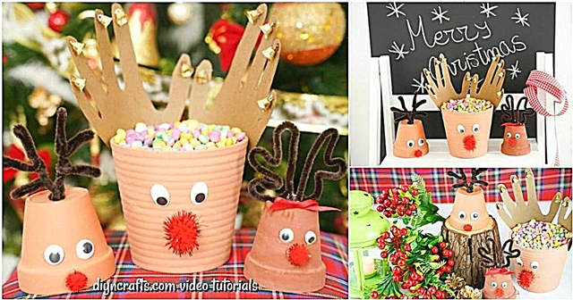 Decoraciones navideñas de renos de arcilla de bricolaje