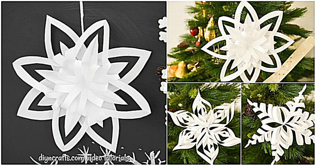Paprasta 3D snaigių žvaigždžių popierinė kalėdinė dekoracija
