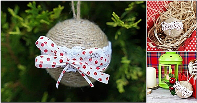 Праздничные рождественские украшения из ленты и кружева в деревенском стиле