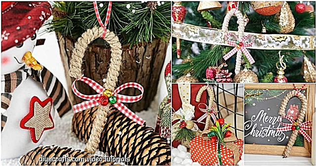 Rustic Twine Wrapped Candy Cane Ornament
