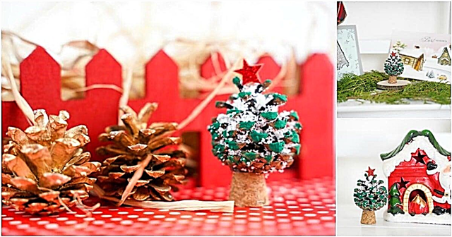 Miniatúrne dekorácie alebo ozdoby z vianočného stromčeka zo šišky