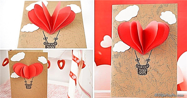 Unglaublich einfache 3D-Heißluftballon-Valentinstagskarte
