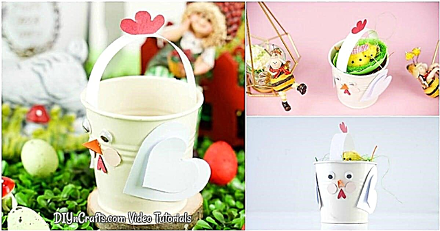 Easy Upcycled Bucket Chicken Spring Craft