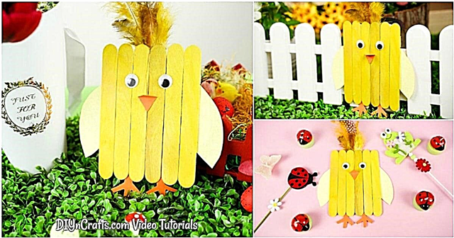 Łatwy w malowaniu Popsicle Stick Chicken Craft