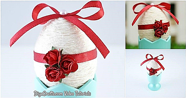 DIY Yarn Wrapped Easter Egg Decoration