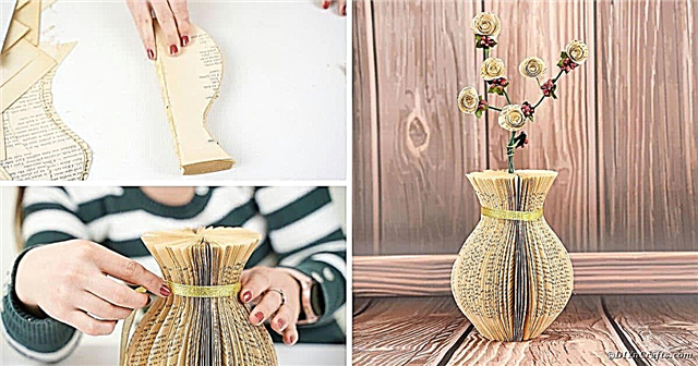 Декор вазы из бумаги в деревенском стиле из старых книжных страниц