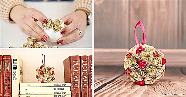 Smuk DIY Paper Rose Ball lavet af gamle bogsider